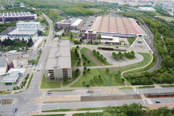 zast�vka u depa - leteck� pohled